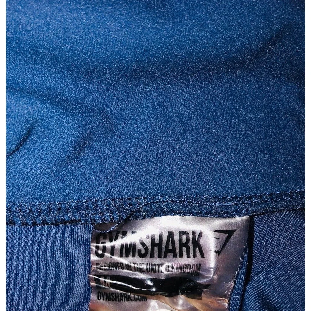 Gymshark Leggings Women's‎ M Navy Blue Mint Colorblock Cross Over Waist *stains